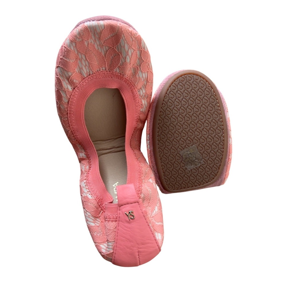 Yosi‎ Samra YS Pink Lace Samara foldable ballet leather flats Sz; 9